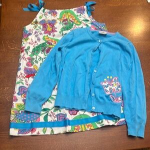 Hanna Andersson Sundress with matching Sweater. Size: 130